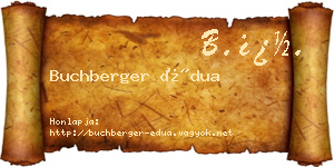 Buchberger Édua névjegykártya